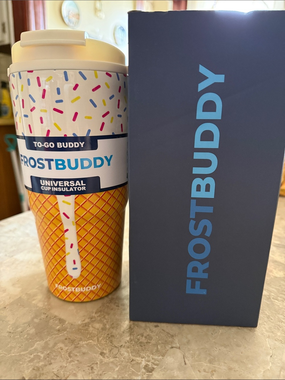 FrostBuddy To-Go Buddy Universal Cup Insulator - Yellow Sprinkles